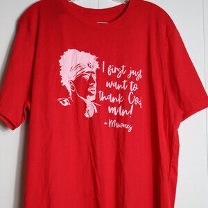 Patrick Mahomes I First Just Want to Thank God Man Tee Mens XL Red Shirt